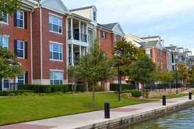 Line of apartment buildings