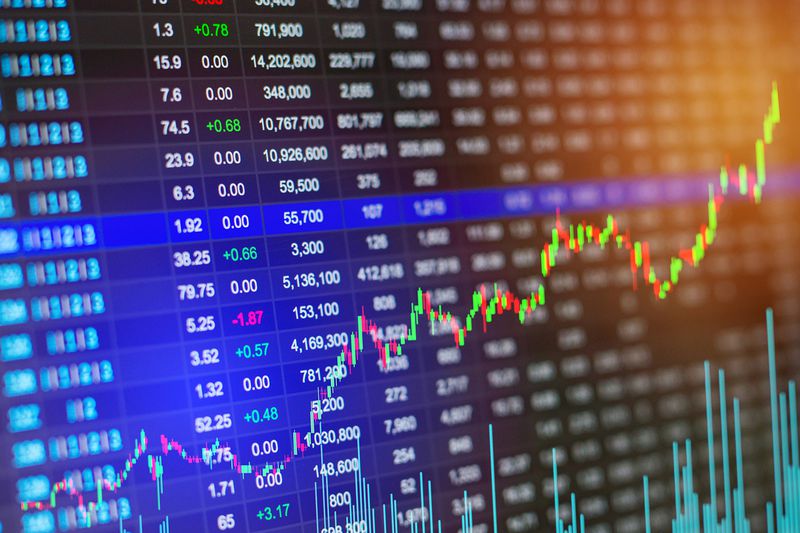 Financial Stock Market Graph Chart of Stock Market Investment Trading