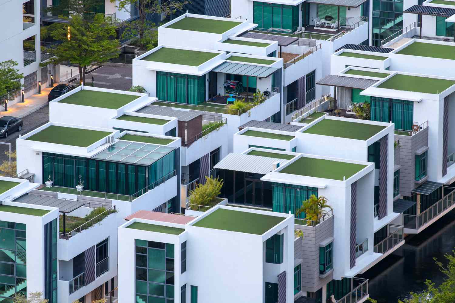 Modern Luxury living building neighborhood in Penang, Malaysia.