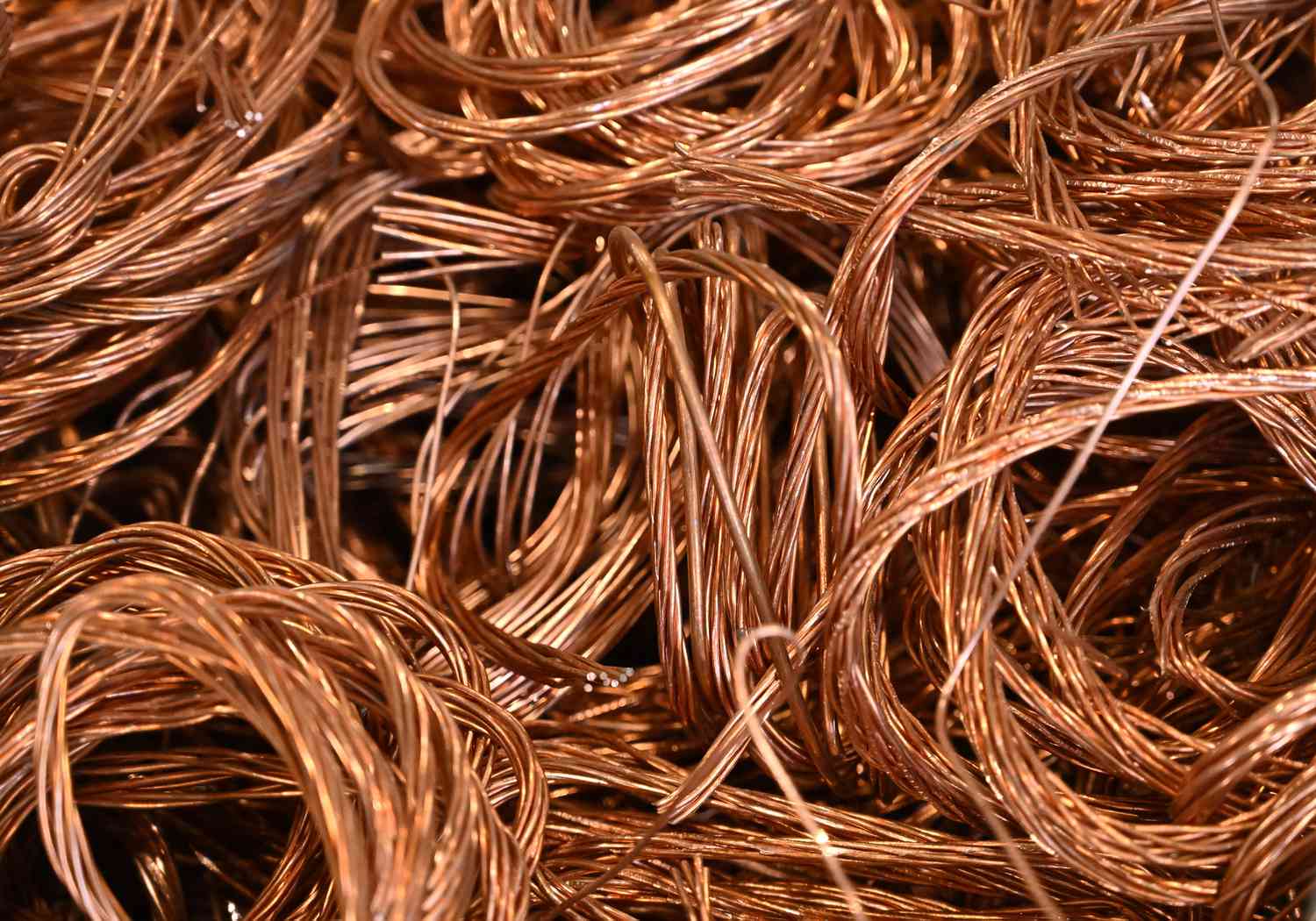 Copper wiring offcuts at the Valjaonica Bakra Sevojno AD copper mill in Sevojno, Serbia.
