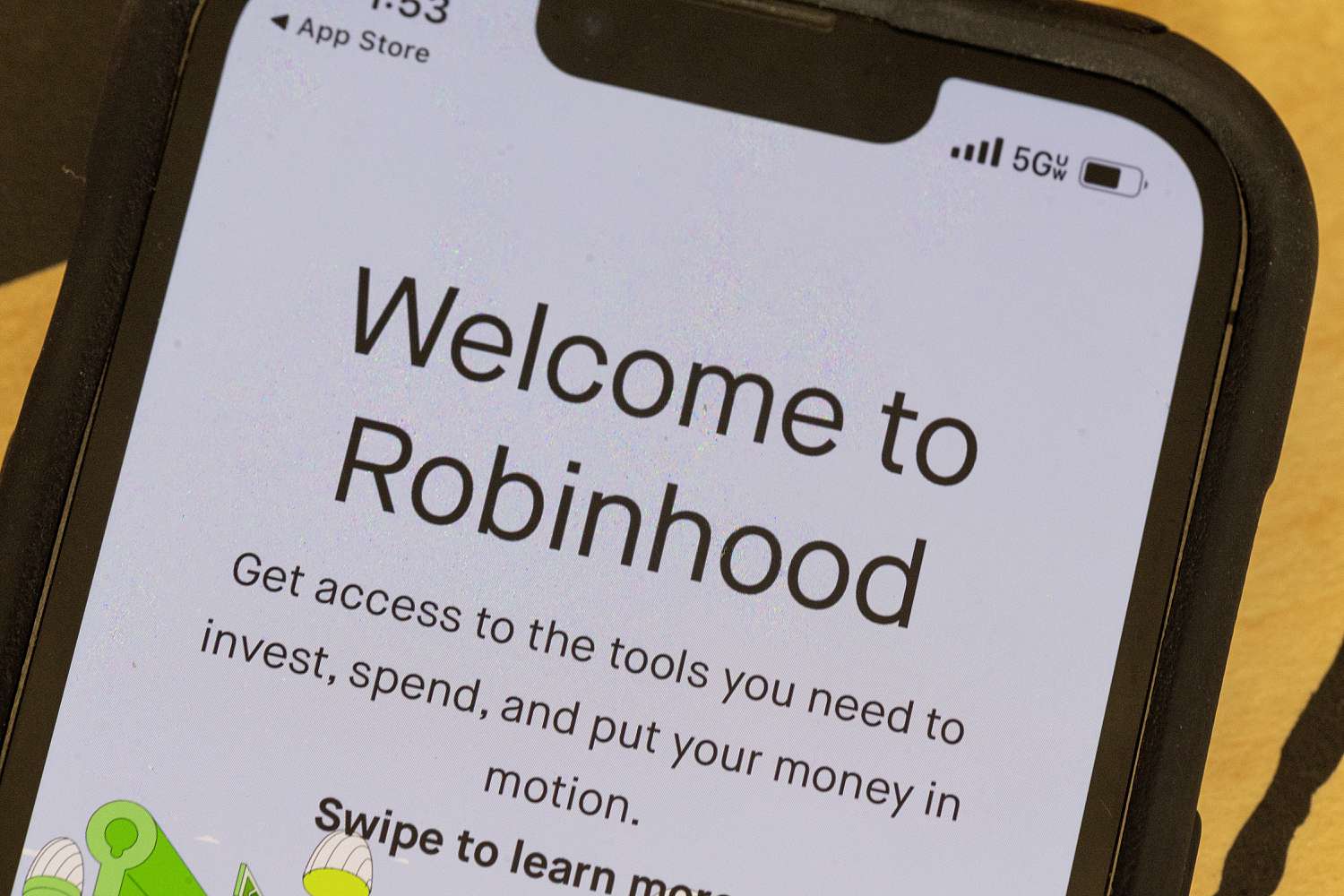 Robinhood Markets app is shown on a cell phone
