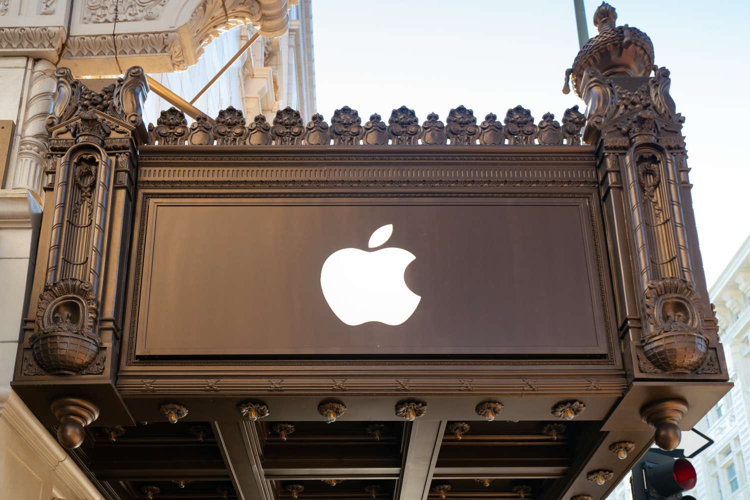 Marquee of the Apple Tower Theatre, Downtown Los Angeles' flagship Apple Store.