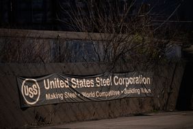 Signage at the United States Steel Corp. Edgar Thomson Works steel mill in Braddock, Pennsylvania