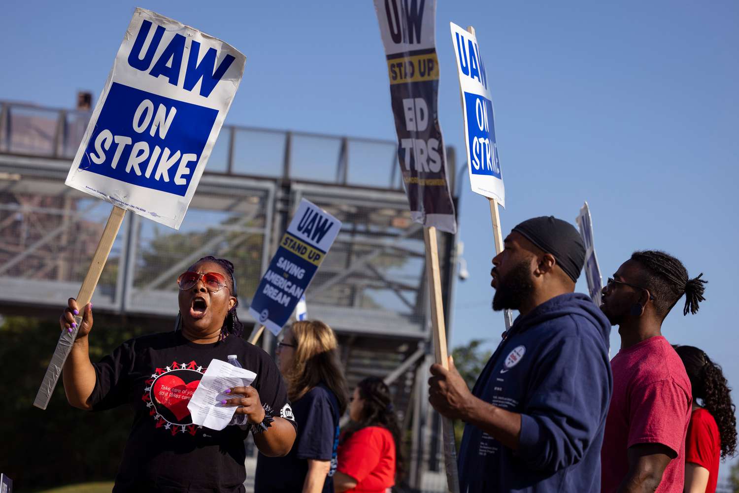 United Auto Worker member on strike against the Big Three. 