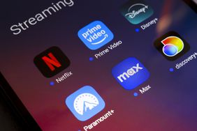Streaming-service logos on a mobile device