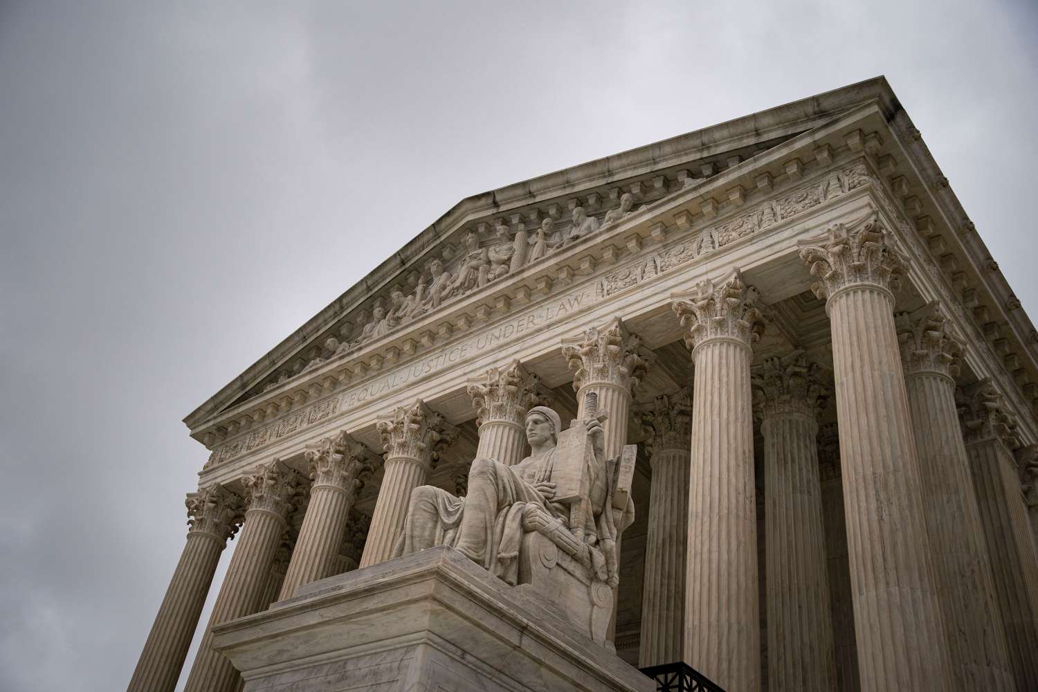 The 'Authority of Law' statue outside the US Supreme Court building in Washington, D.C.