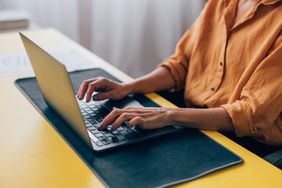 A woman at a computer