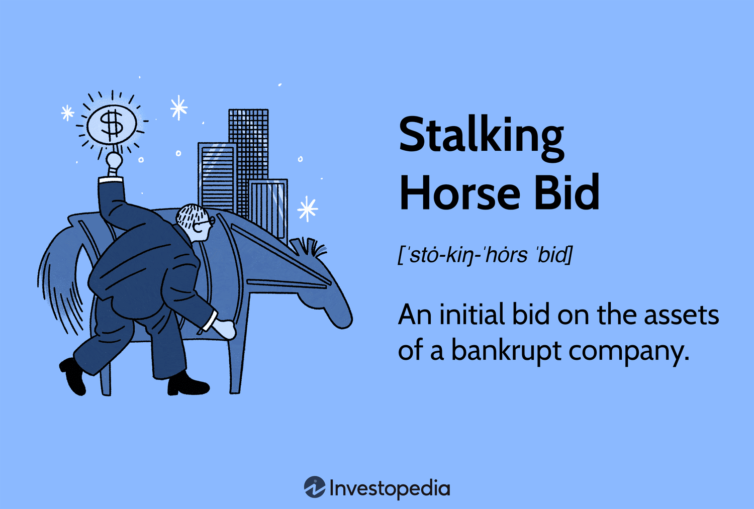 Stalking Horse Bid: An initial bid on the assets of a bankrupt company.