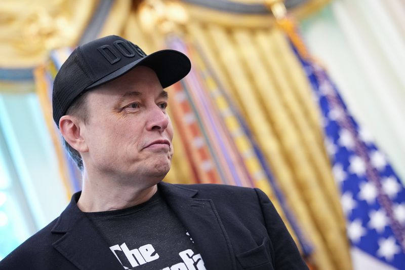 Tesla CEO Elon Musk in the Oval Office.