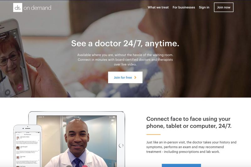A screenshot of DoctorOnDemand.com.