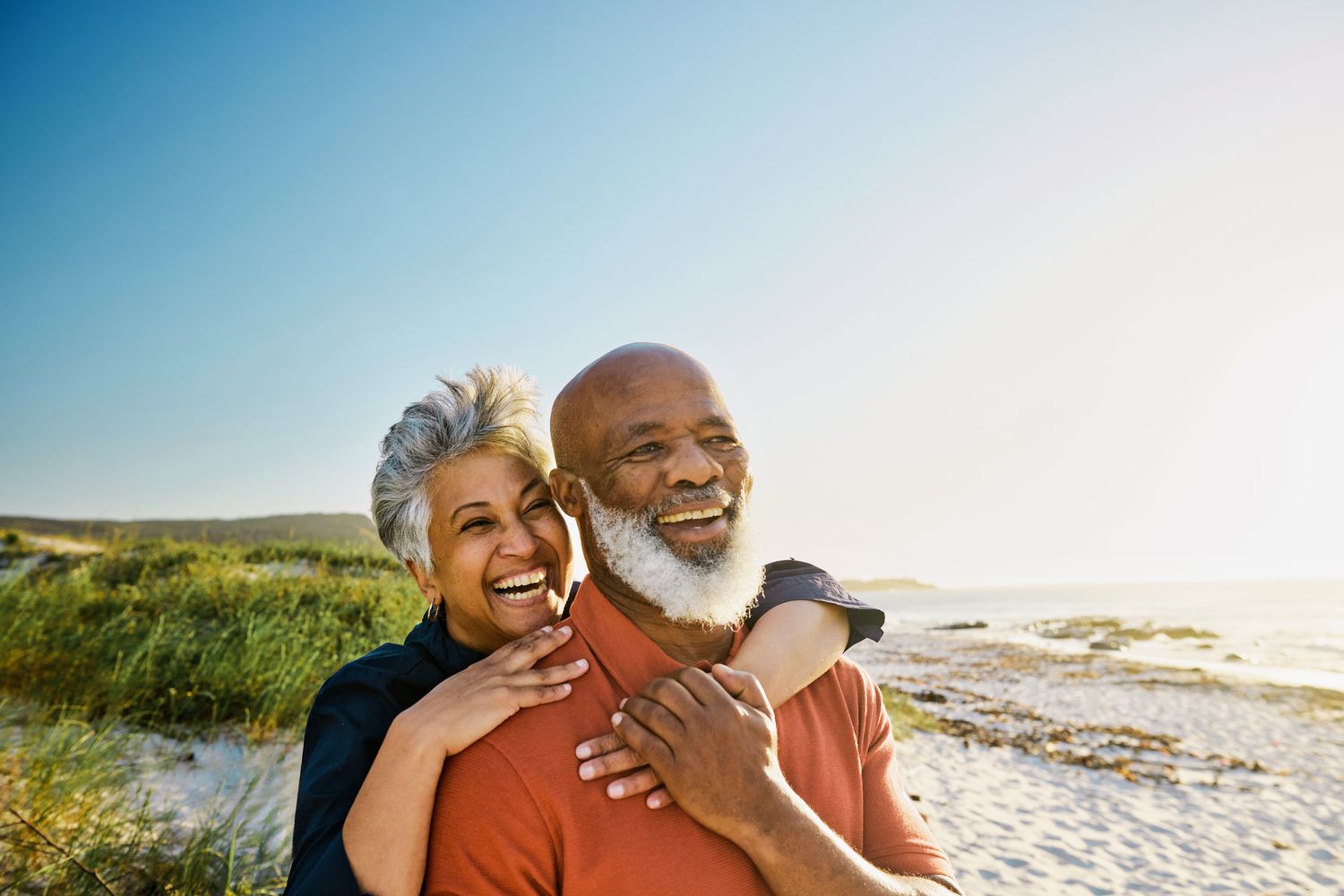 Older couple on a beach
