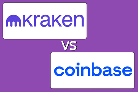 Logos of Kraken and Coinbase 