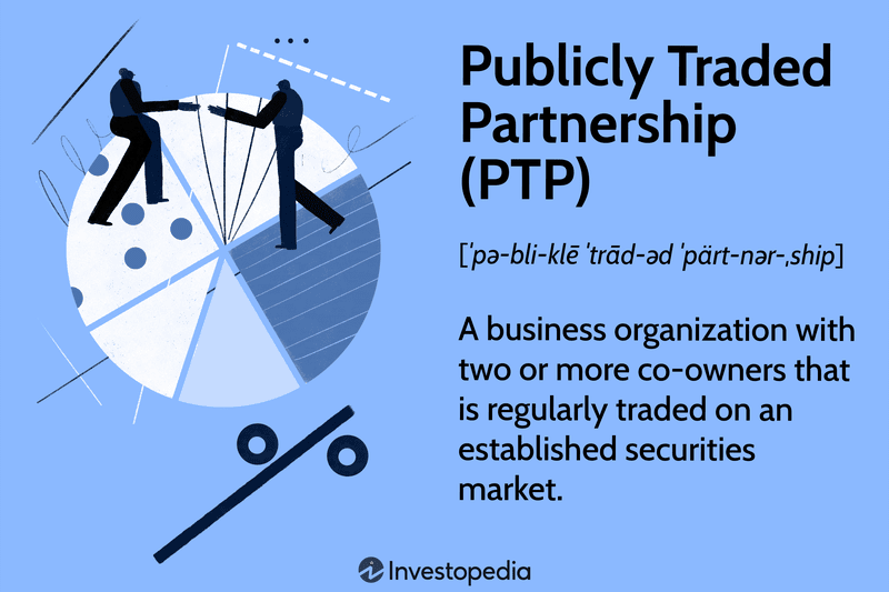Publicly Traded Partnership (PTP): A business organization with two or more co-owners that is regularly traded on an established securities market.