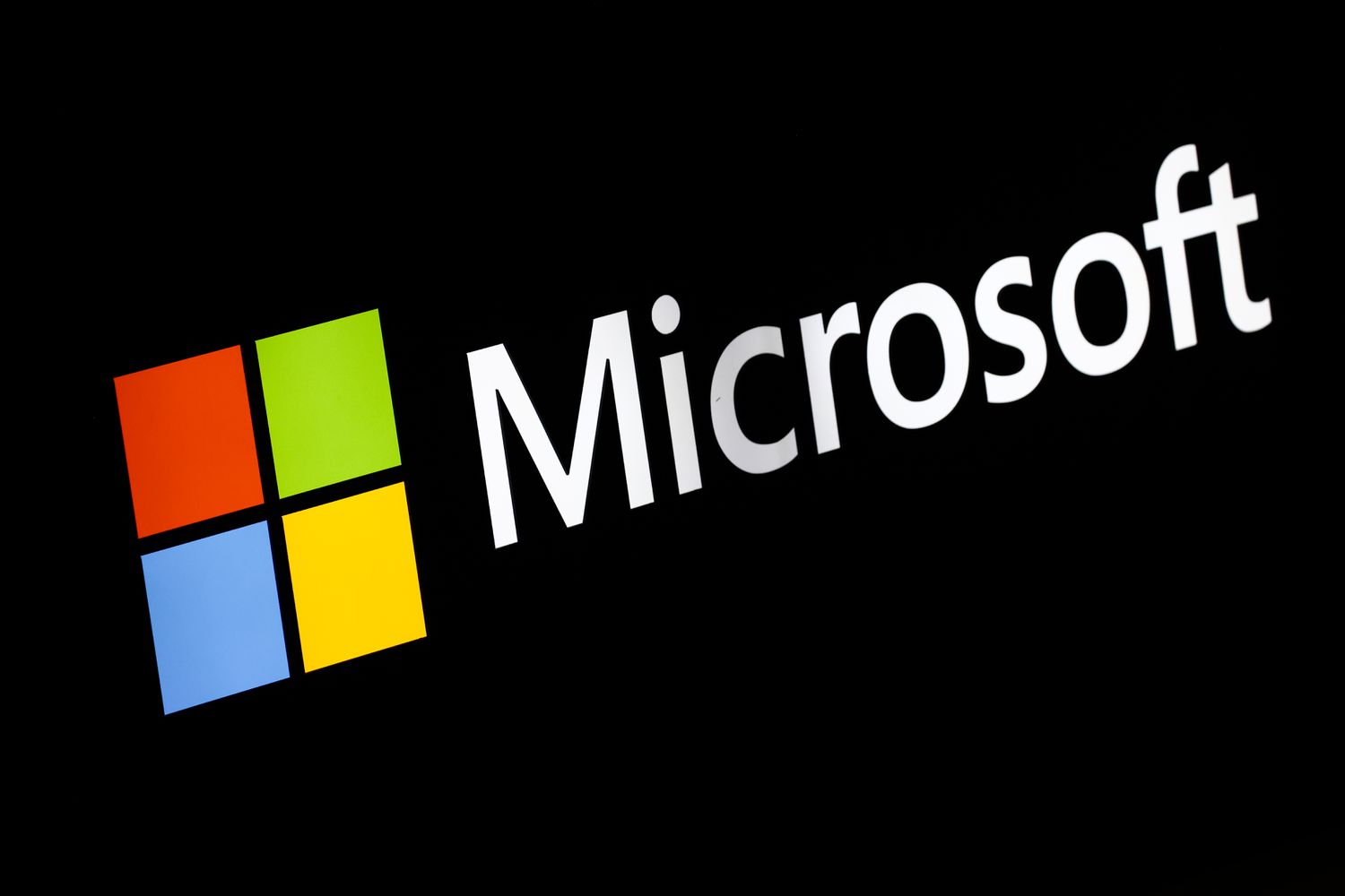 Microsoft logo is seen during the 16th European Economic Congress at the International Congress Centre in Katowice, Poland on May 8, 2024