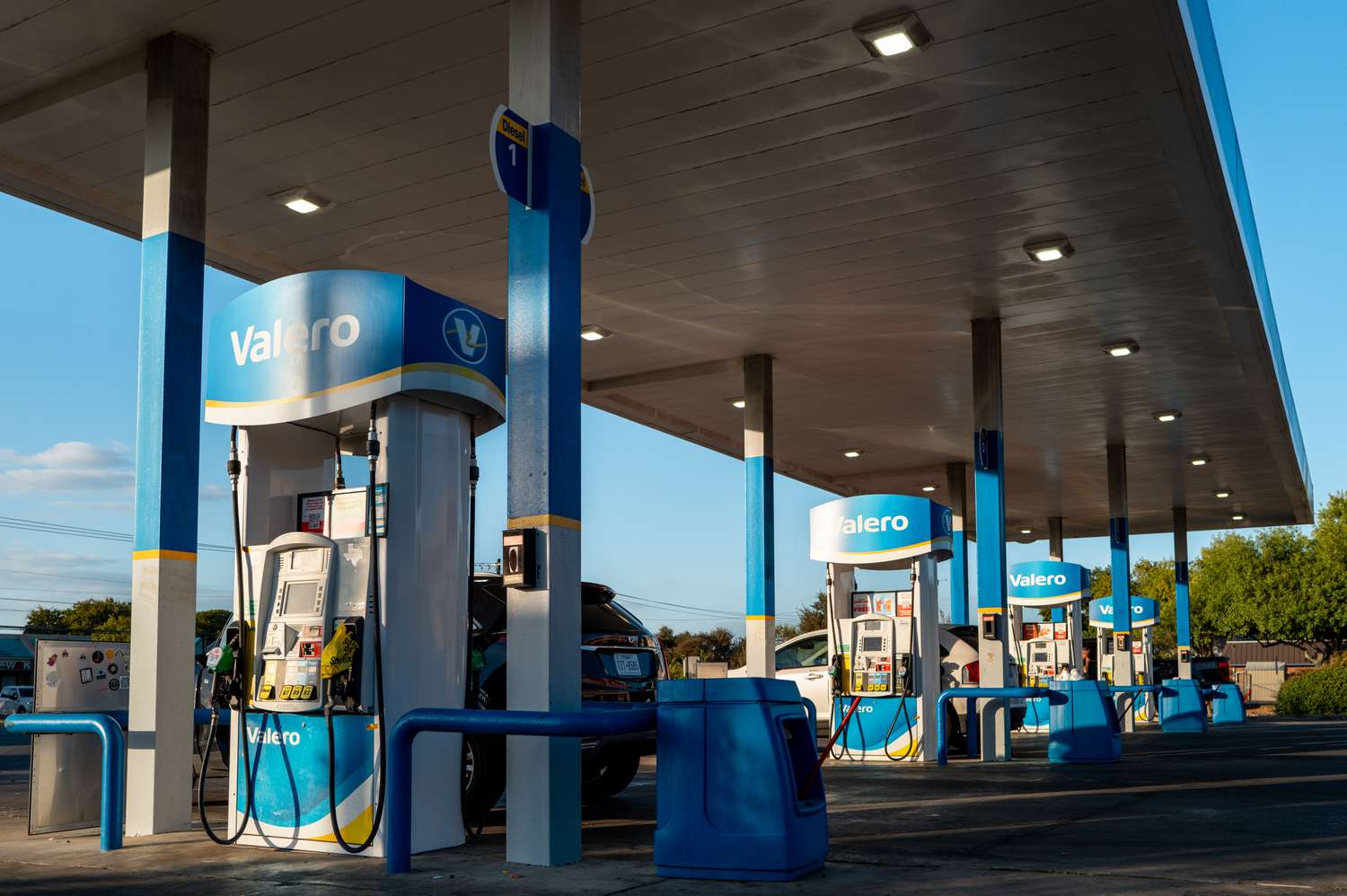 Valero gas pumping stations are seen on October 22, 2024 in Austin, Texas.