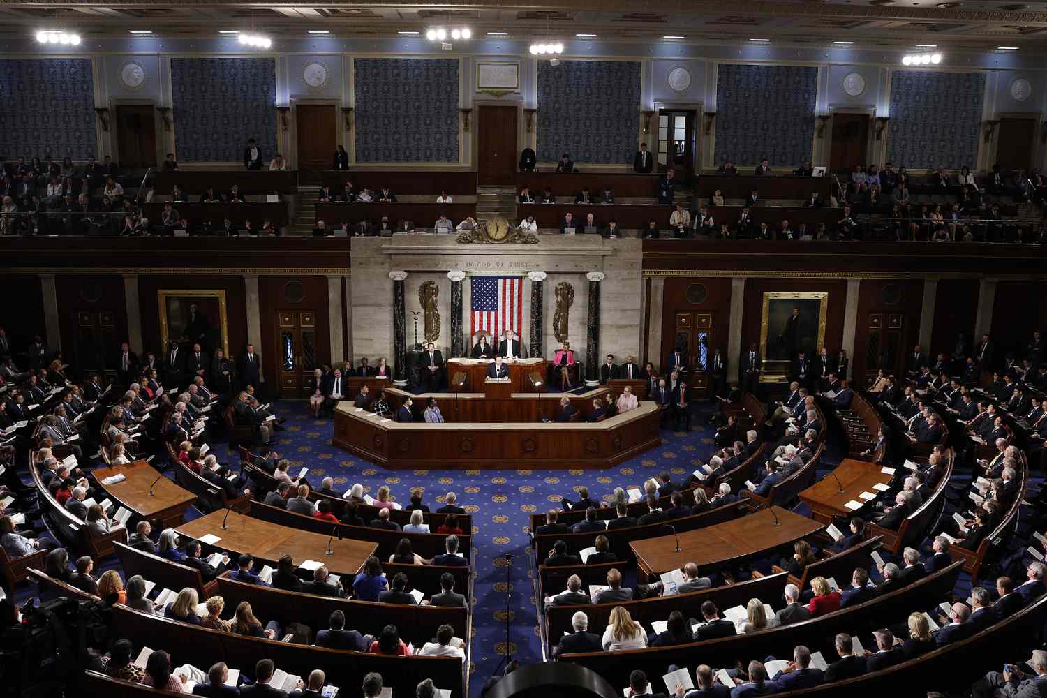 South Korean President Yoon Suk-yeol delivers remarks to a joint meeting of Congress in the House Chamber of the U.S. Capitol on April 27, 2023 in Washington, DC.