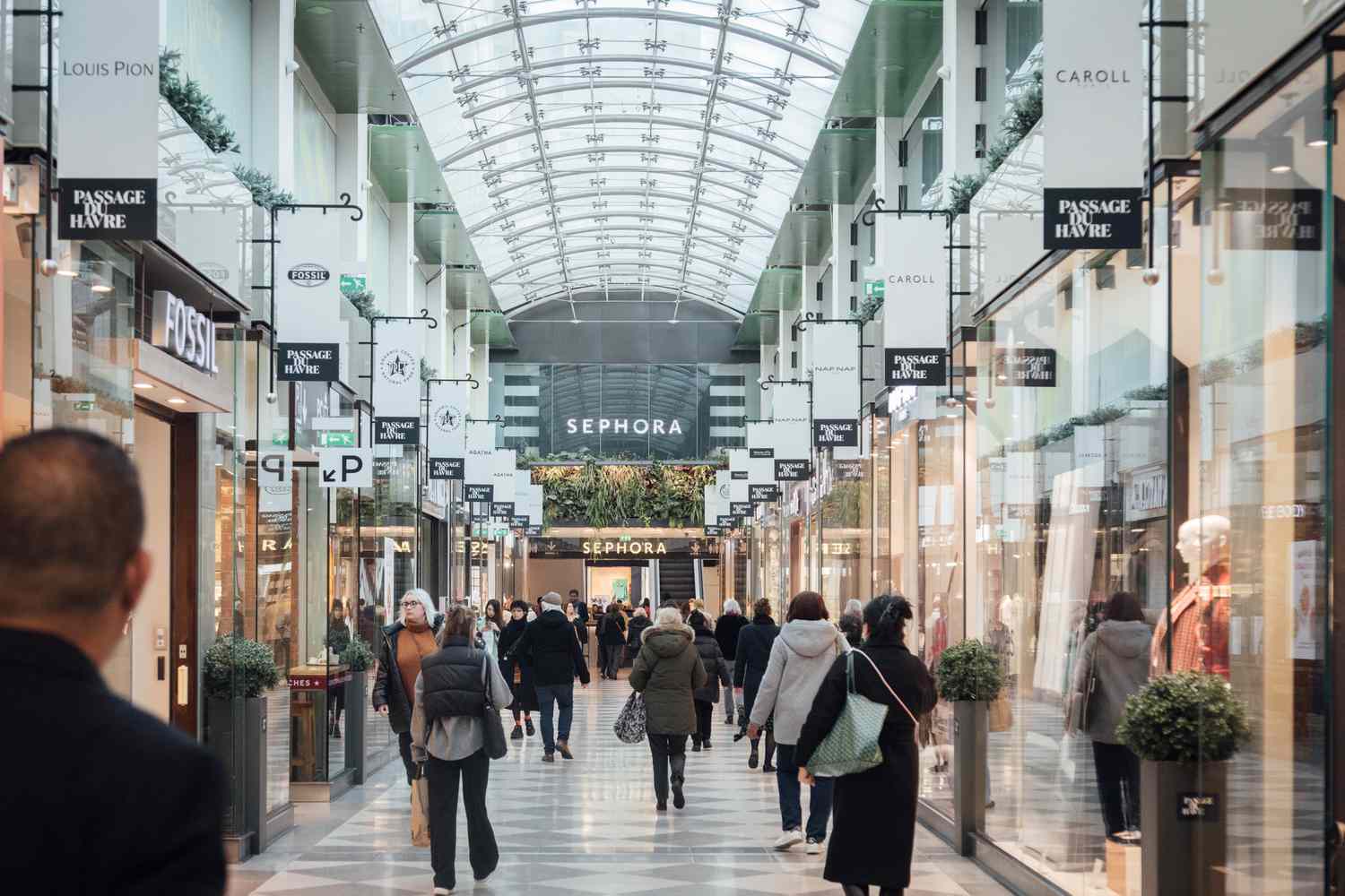 Shoppers at a mall