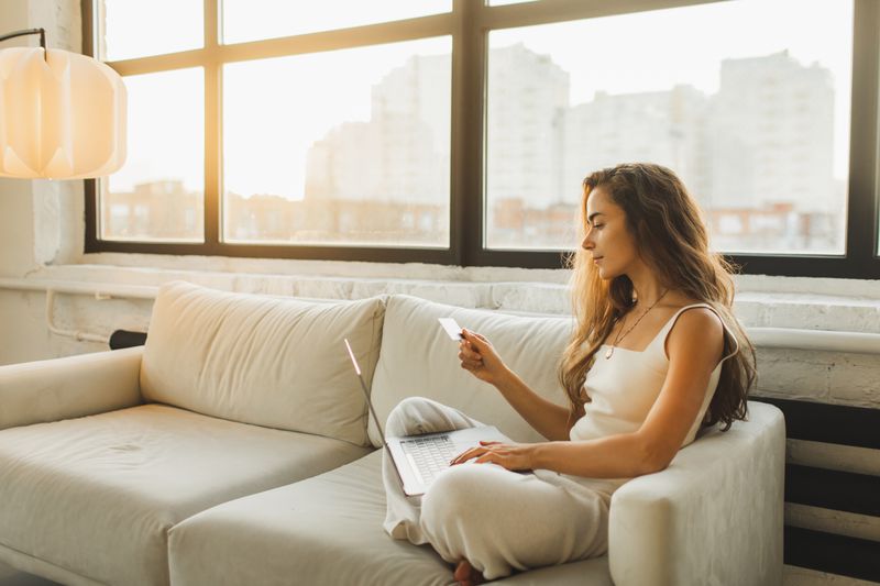 Woman with credit card