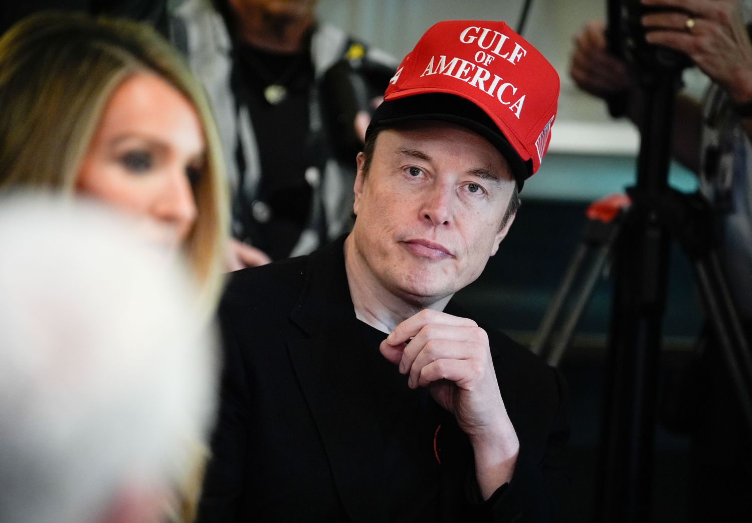  Elon Musk attends a Cabinet meeting Wednesday April 30, 2025 at the White House in Washington, DC. 