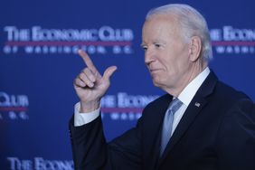 U.S. President Joe Biden departs after speaking at the Economic Club of Washington, DC September 19, 2024 in Washington, DC