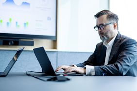 A man taking a financial modeling course