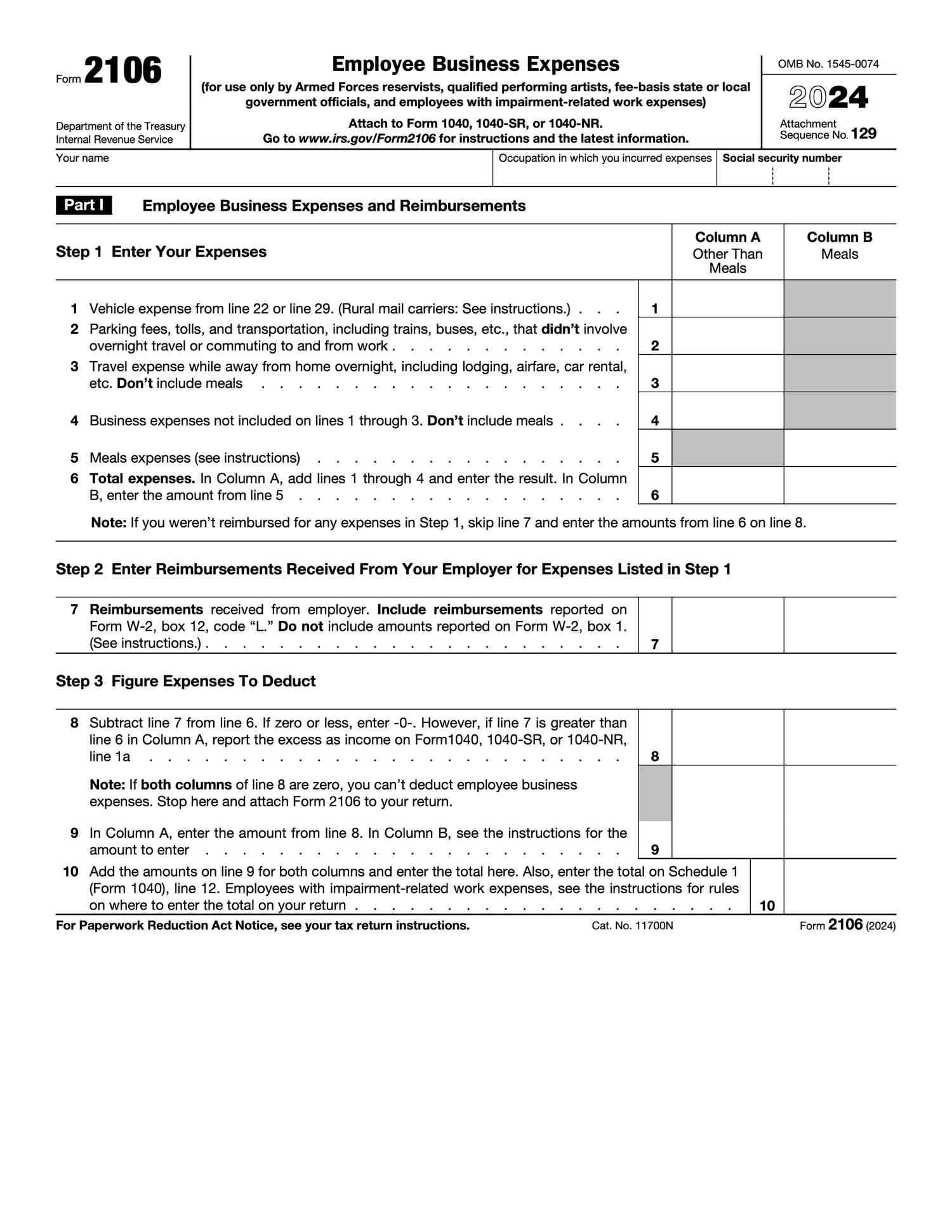 Form 2106 2024