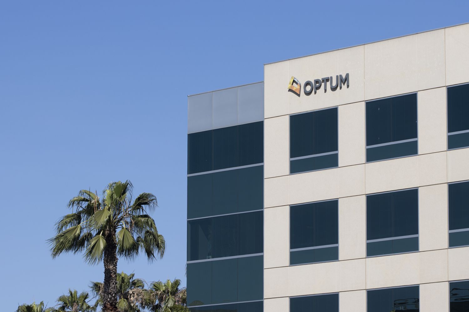 Exterior view of the Optum office in Irvine, California.