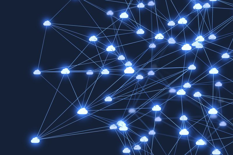 Conceptual illustration of a network of cloud computing