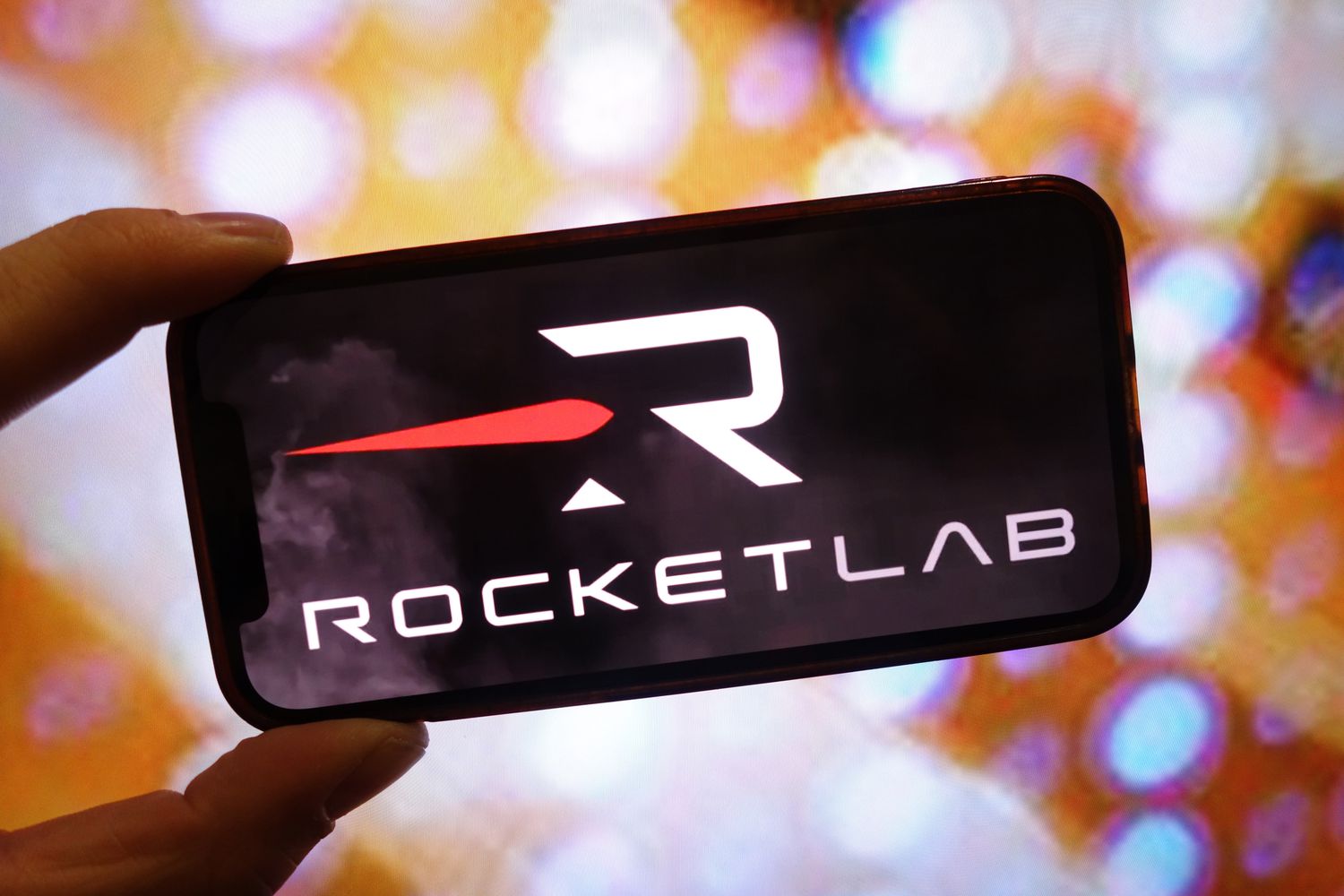 Rocket Lab USA Inc company logo is seen displayed on a smartphone screen