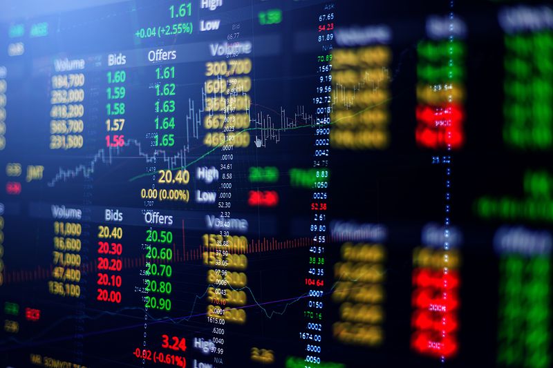 financial stock market graph chart
