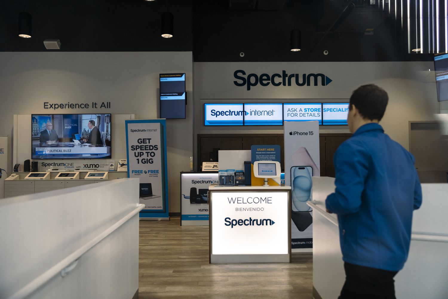Charter Communications offers internet, cable television, and mobile phone services under the Spectrum brand