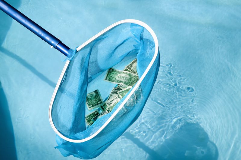 Net in pool with US currency