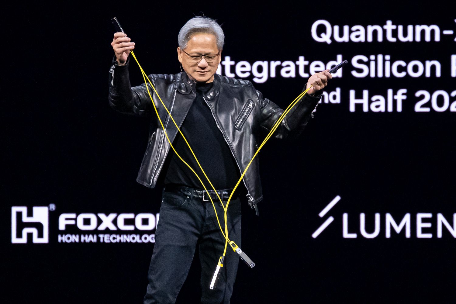 Jensen Huang, co-founder and chief executive officer of Nvidia Corp., during the Nvidia GPU Technology Conference (GTC) in San Jose, California, US, on Tuesday, March 18, 2025.
