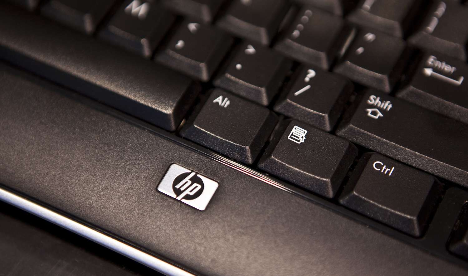 A Hewlett-Packard (HP) notebook laptop computer keyboard