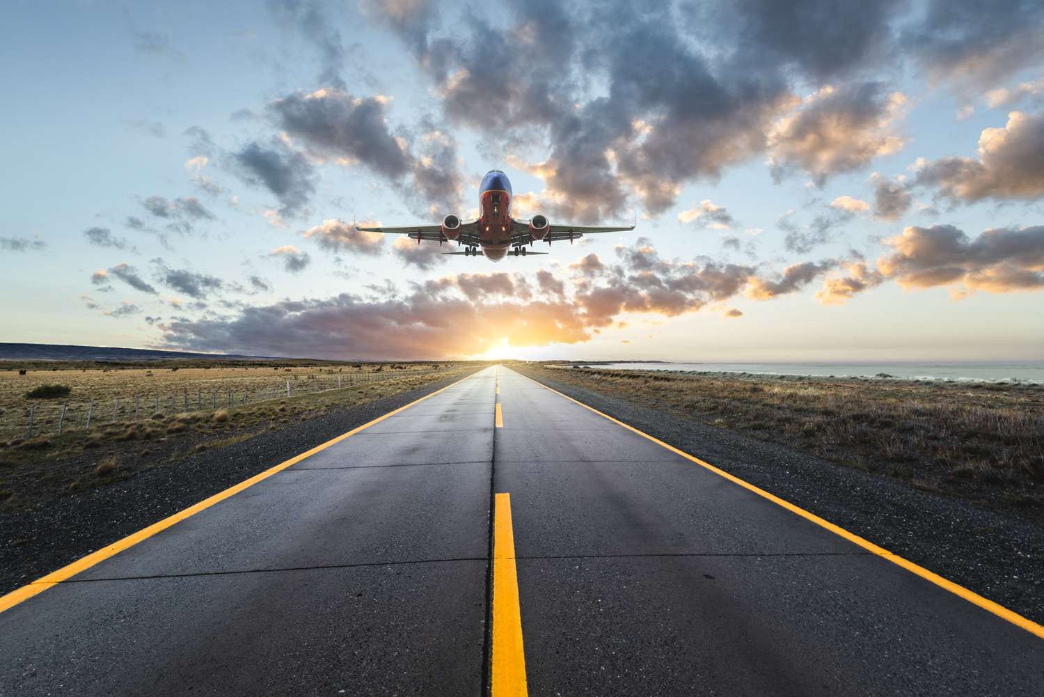 An airplane landing