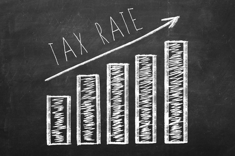 Diagram showing current trend of increasing Tax Rates.
