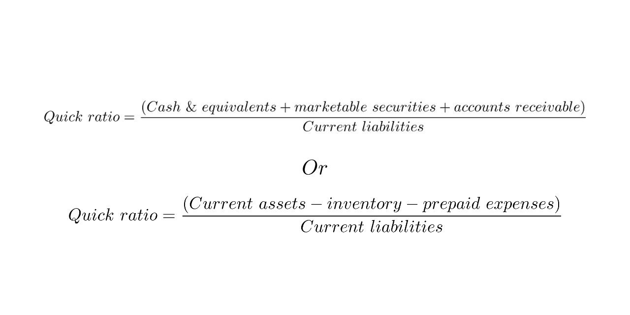 Quick Ratio formula