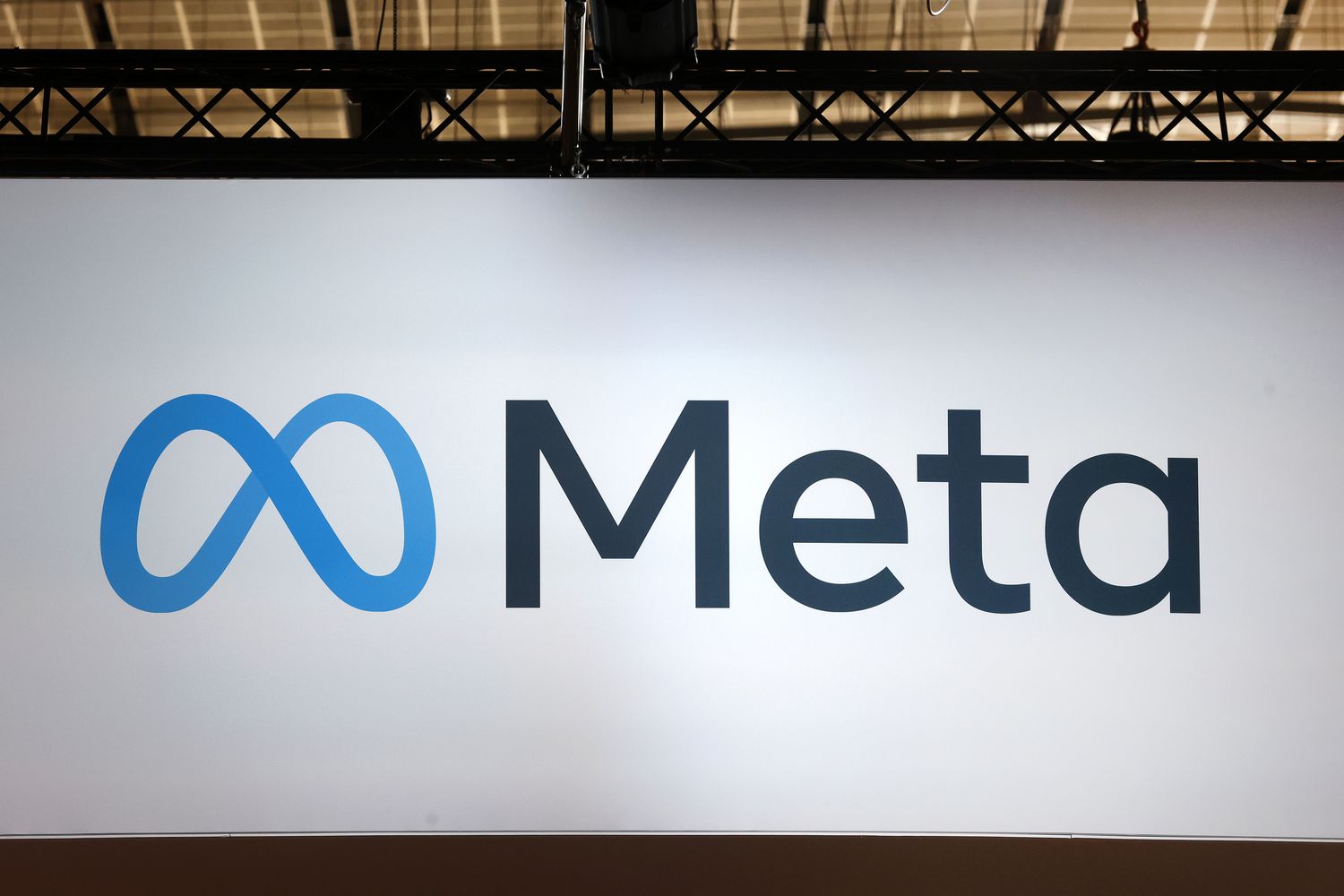 The Meta logo is displayed during the Viva Technology conference at Parc des Expositions Porte de Versailles on June 14, 2023 in Paris, France.