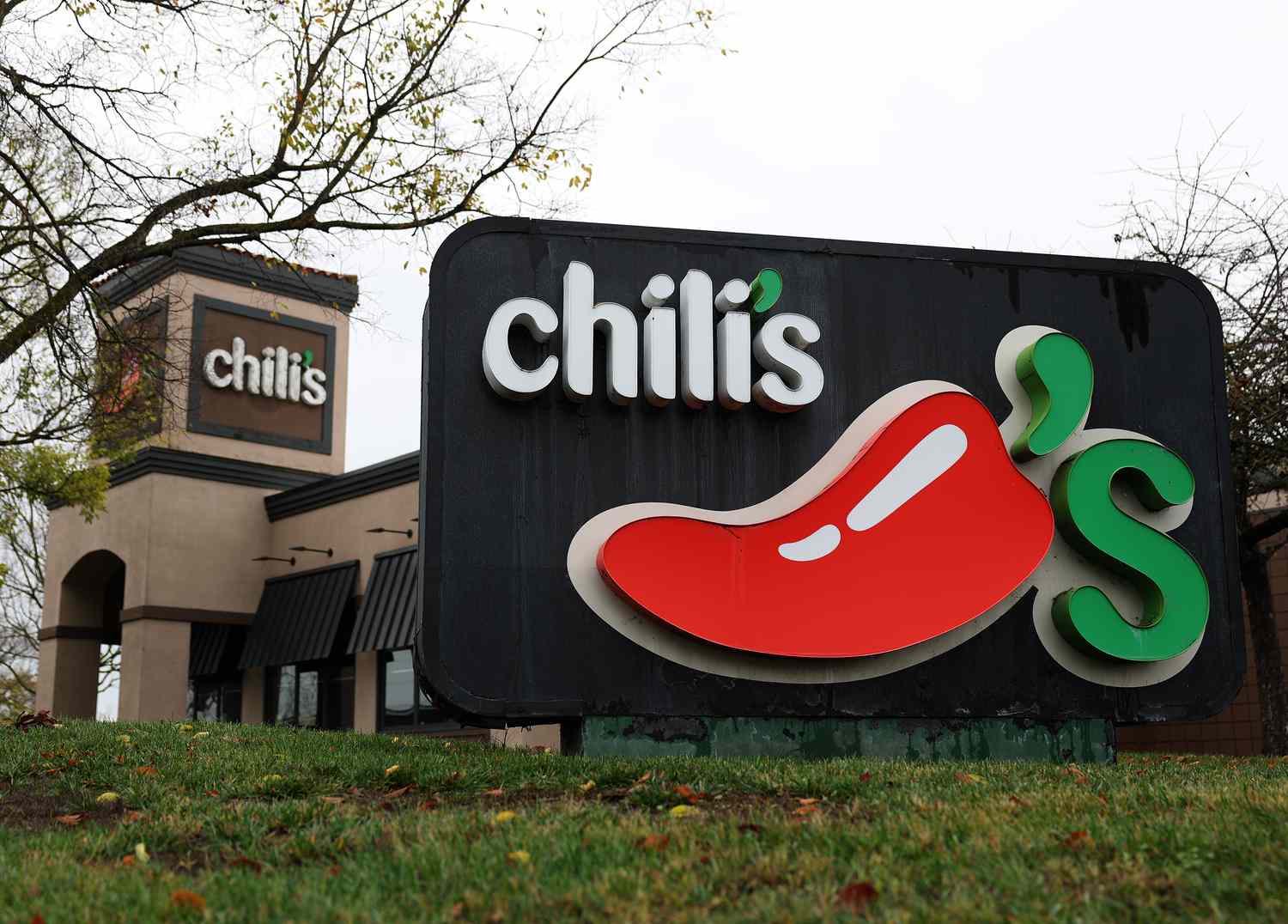 A sign is posted in front of a Chili's restaurant on Dec. 13, 2024 in Rohnert Park, Calif.
