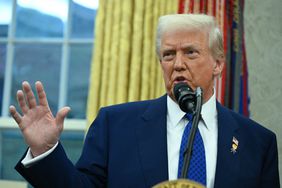 U.S. President Donald Trump in the Oval Office of the White House in Washington, D.C., on Feb. 12, 2025