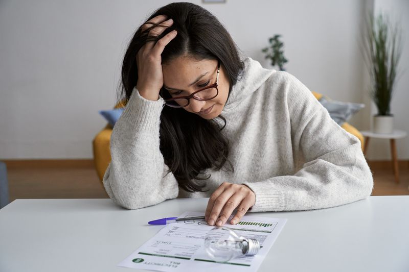 Woman starting a billing statement
