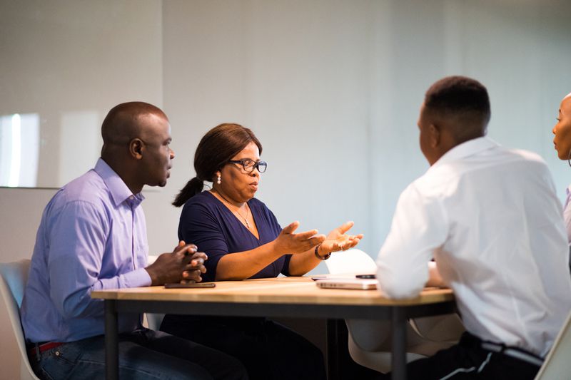 Successful African business team at a meeting