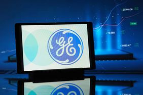 A General Electric Company logo is seen displayed on a tablet