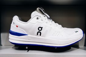 The "Roger Pro" sneakers, named after tennis champion Roger Federer, for sale at On NYC flagship store in the NoHo neighborhood of New York
