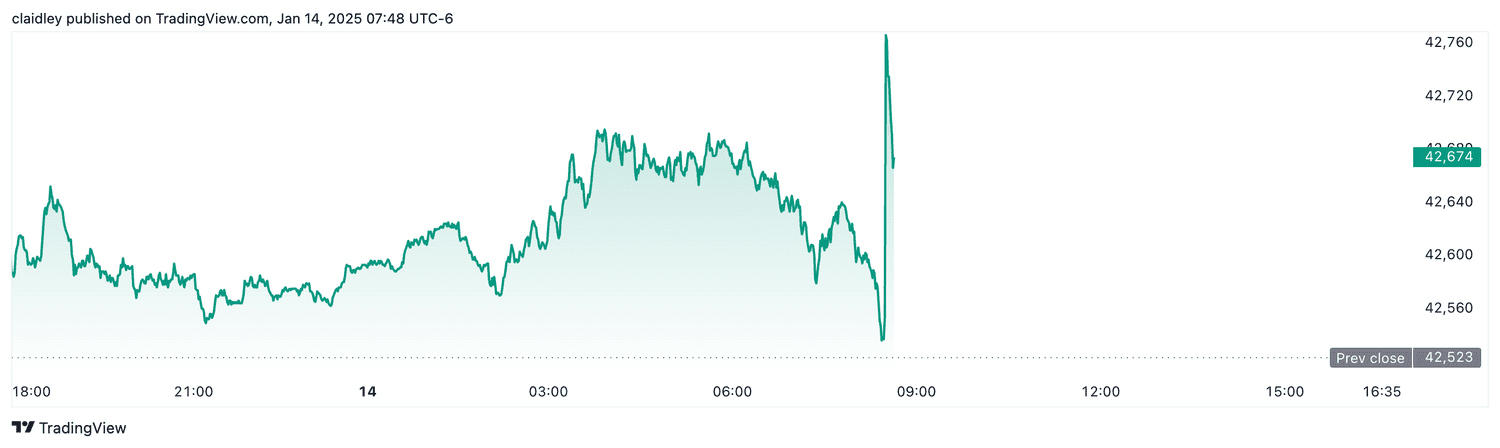 Dow futures (Jan. 14, 2025)