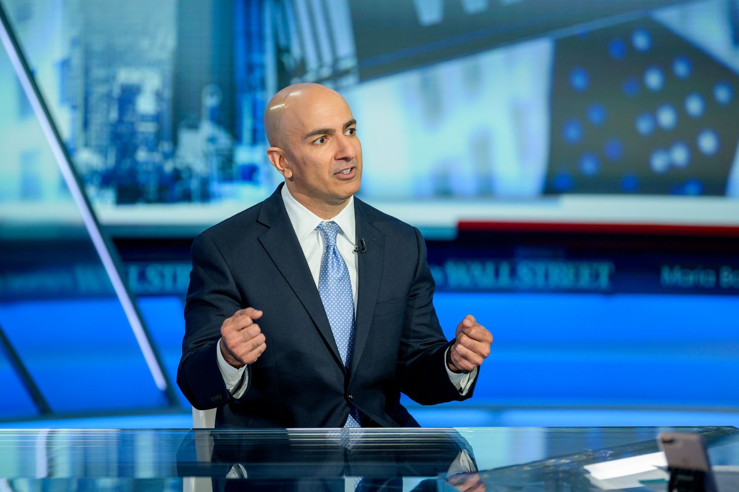 Minneapolis Federal Reserve Bank President Neel Kashkari visits "Maria Bartiromo's Wall Street" at Fox Business Network Studios on October 11, 2019 in New York City.