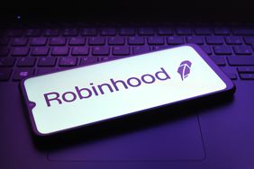 Robinhood Markets, Inc. logo appears on the screen of a smartphone 