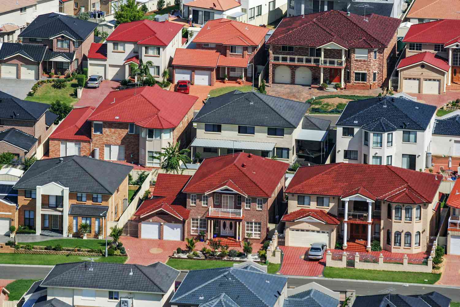Aerial photo of a suburb of Cecil Hills, in Western Sydney, Australia.