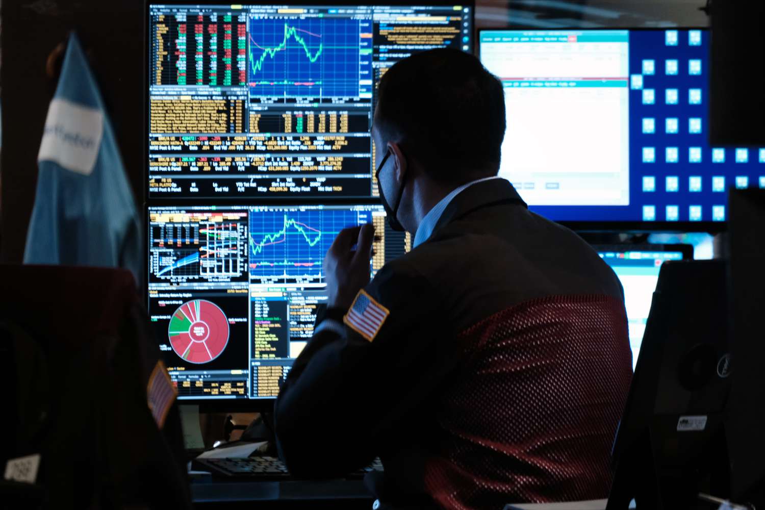 Traders work on the floor of the New York Stock Exchange.