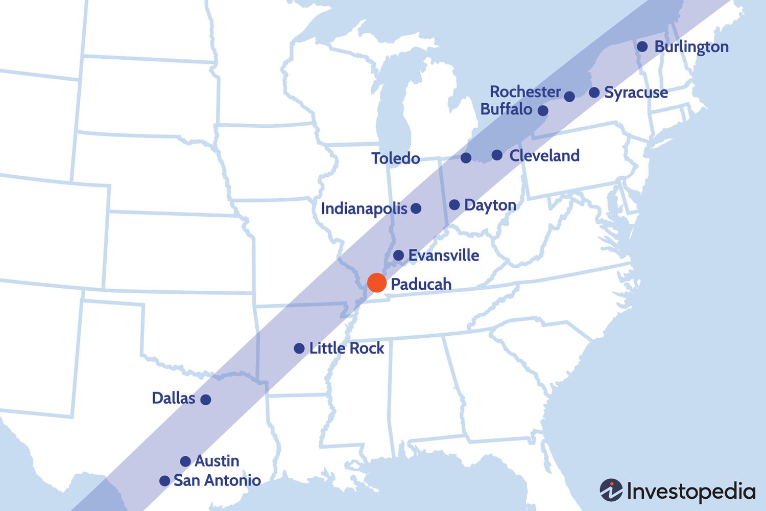 Map of solar eclipse path